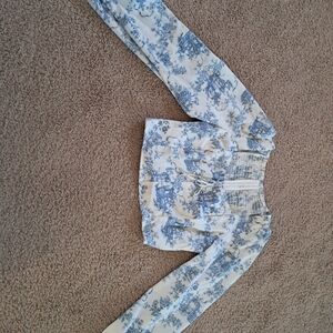 Stylish Blue and White Floral Top